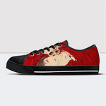 Red Sheets Skull Low Top Canvas Shoes