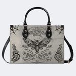 Vintage Death Moth Print - Leather Handbag