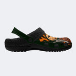 Hipster Halloween Skull - Fur Lined Slippers/Sandals