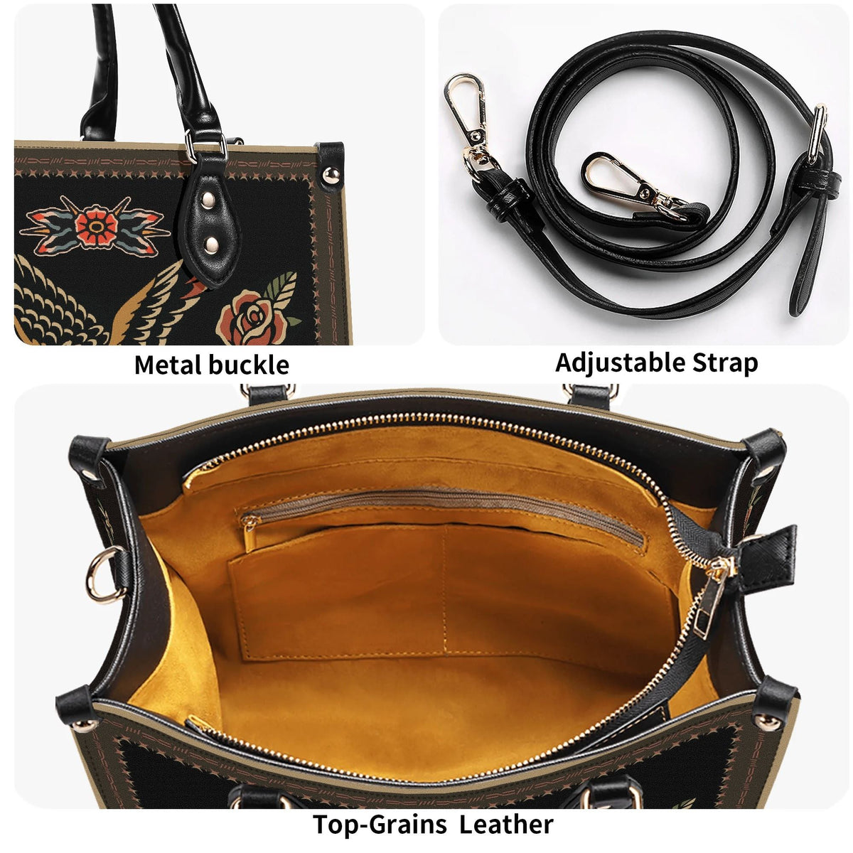 Eagle Spreads Wings - Leather Handbag
