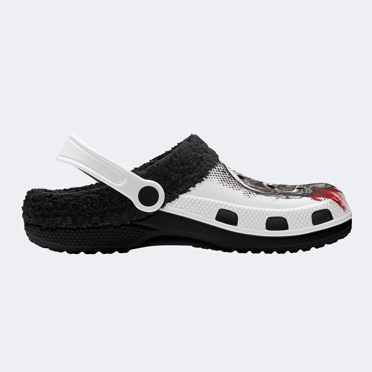 Dark Blood Skeleton - Fur Lined Slippers/Sandals