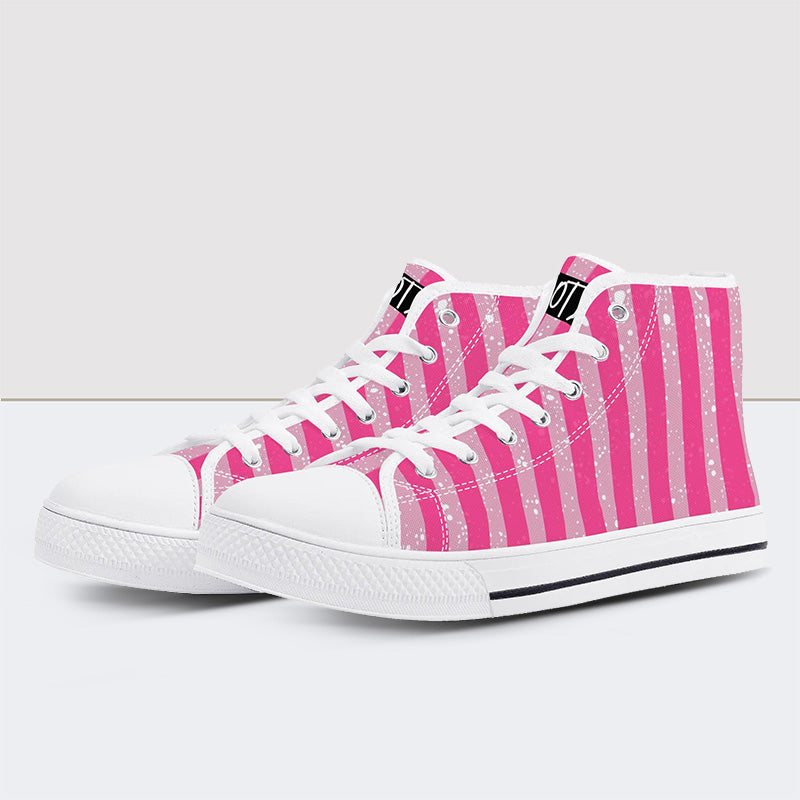 Barbie Pink Striped Starry Sky High Top Canvas Shoes