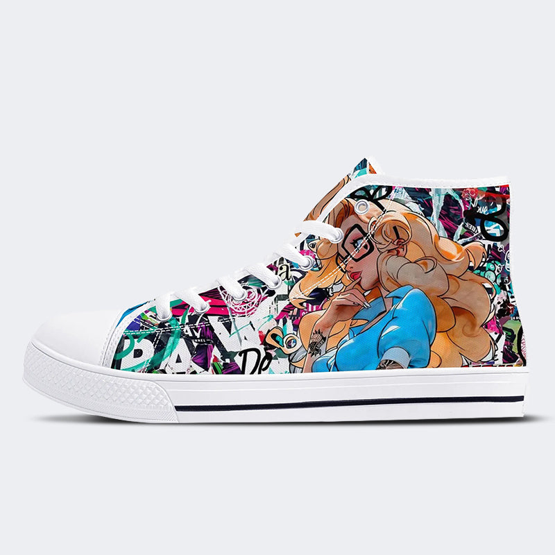 Alice In Wasteland High Top Canvas Shoes