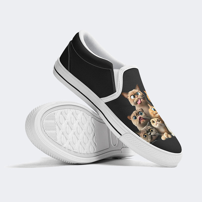 Funny Cat Art Print - Slip On Shoes