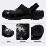Dark Thorn Skull‑Fur Lined Slippers Sandals