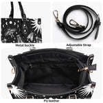 Vintage Dark Moth Print - Leather Handbag