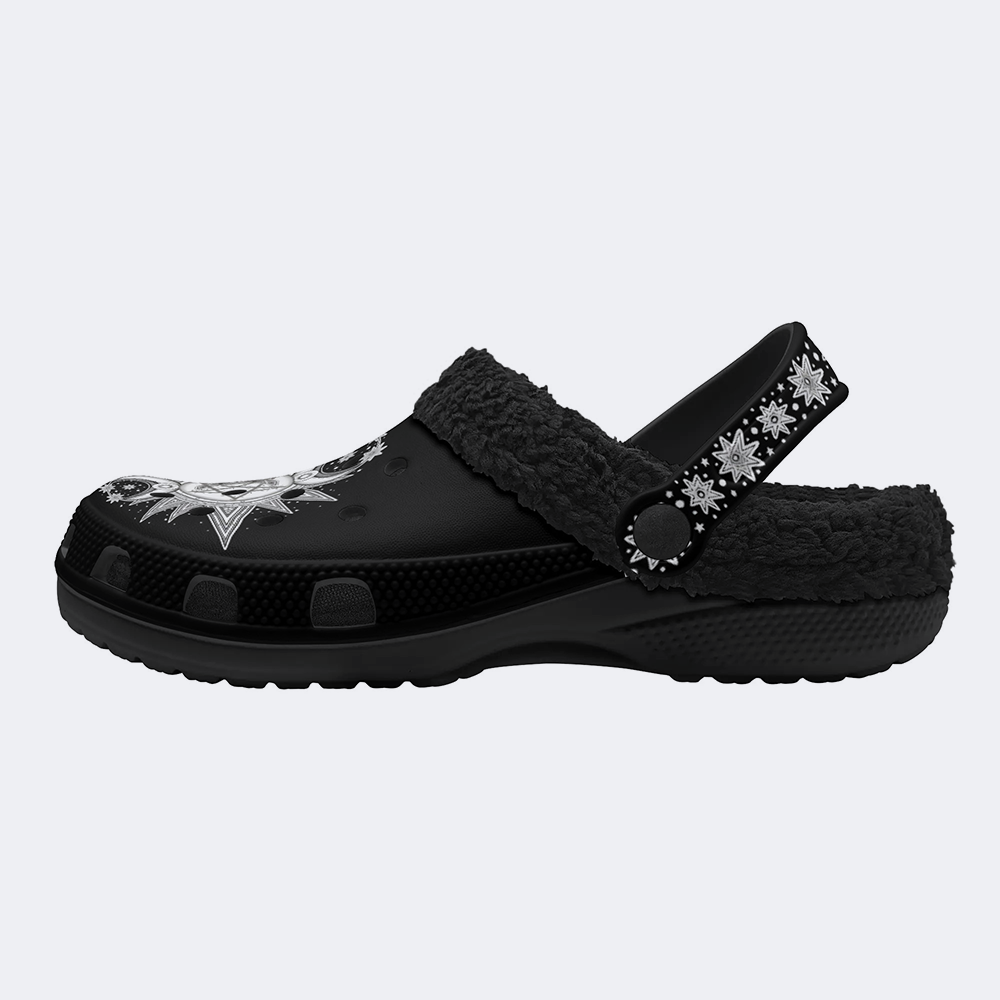 Pentagram Triple Moon - Fur Lined Slippers/Sandals