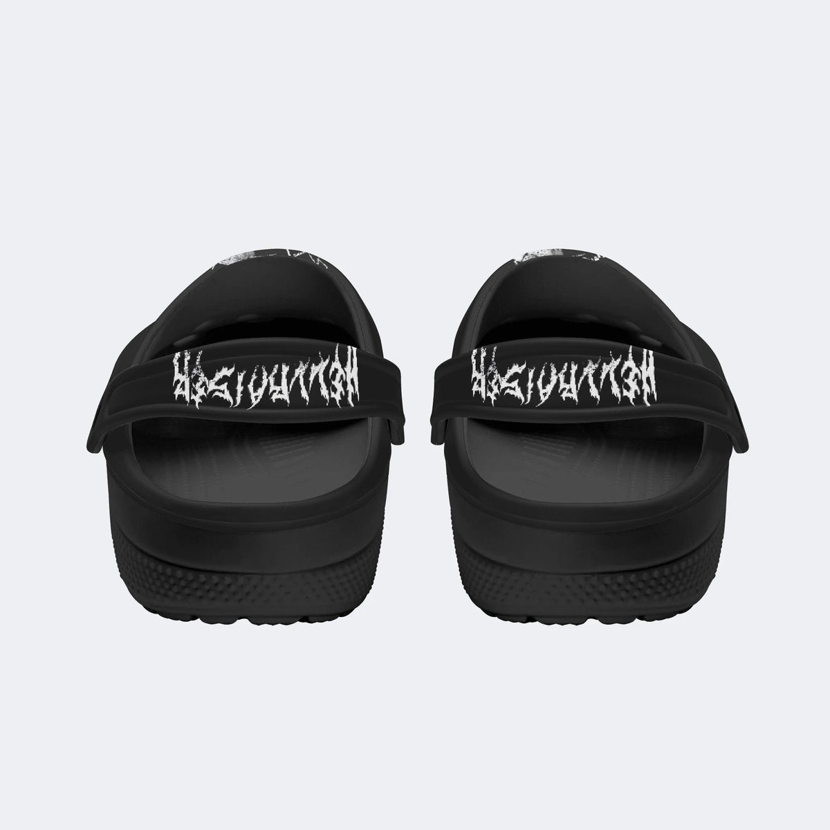 Unisex Black Metal Pinhead Print - Slippers/Sandals