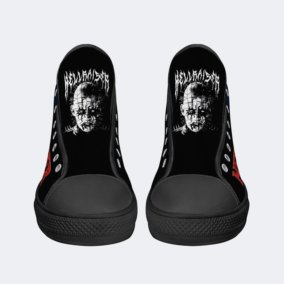 Unisex Black Metal Pinhead Print - High Top Canvas