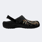 Reaper Skull Print - Fur Lined Slippers/Sandals