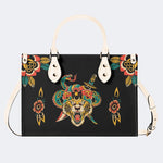 Crown With Snake And Sword - Leather Handbag