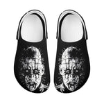 Unisex Black Metal Pinhead Print - Slip On Slippers/Sandals