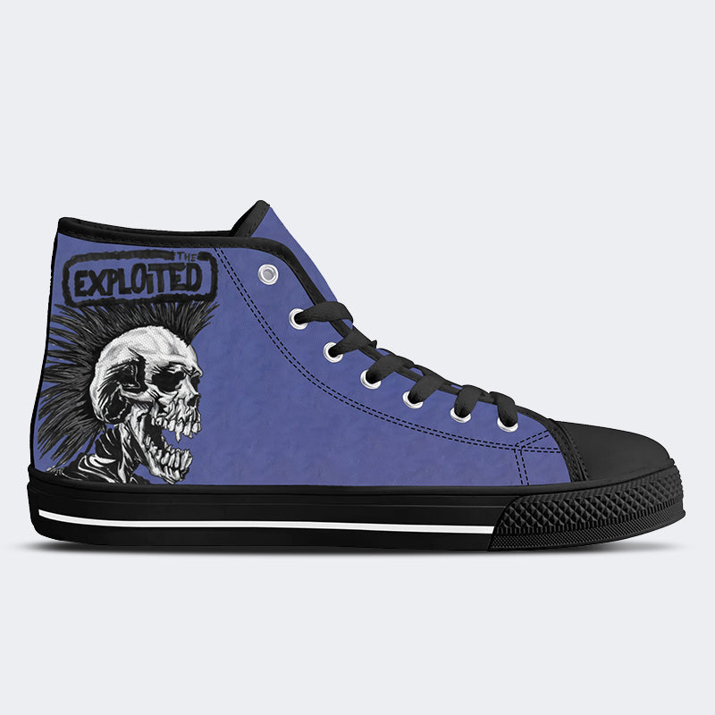 Unisex Lustiger Totenkopf Kunst Illustration Druck - High Top Canvas