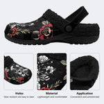 Butterfly&Flower Art Print - Fur Lined Slippers/Sandals