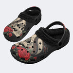 Bloody Rose Skull - Fur Lined Slippers/Sandals