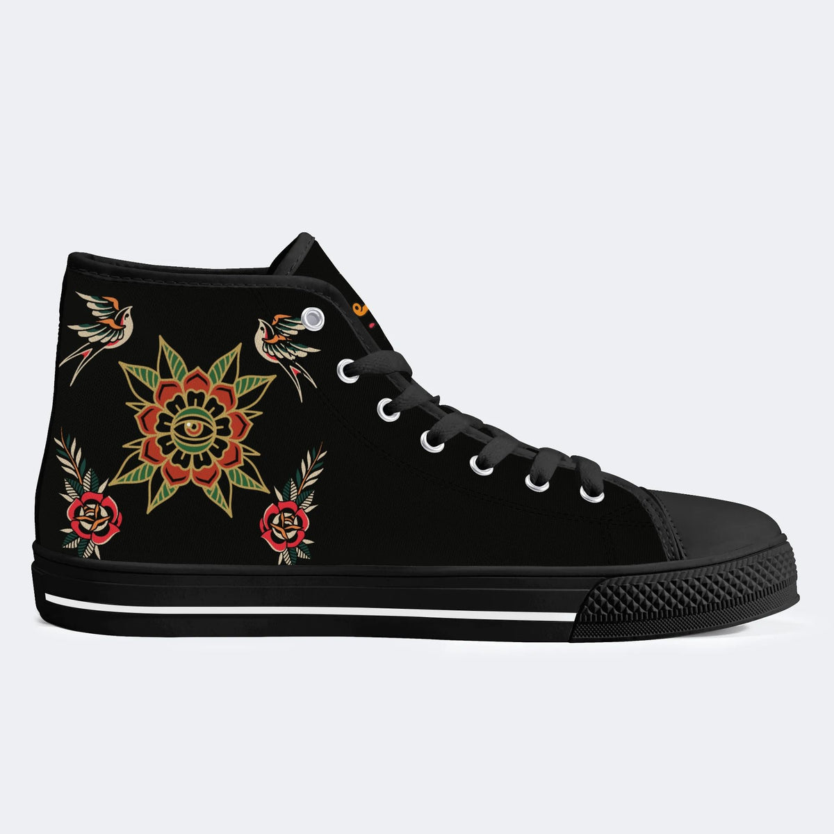 Eyes&Flower Art Print - High Top Canvas