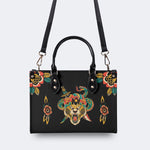 Crown With Snake And Sword - Leather Handbag