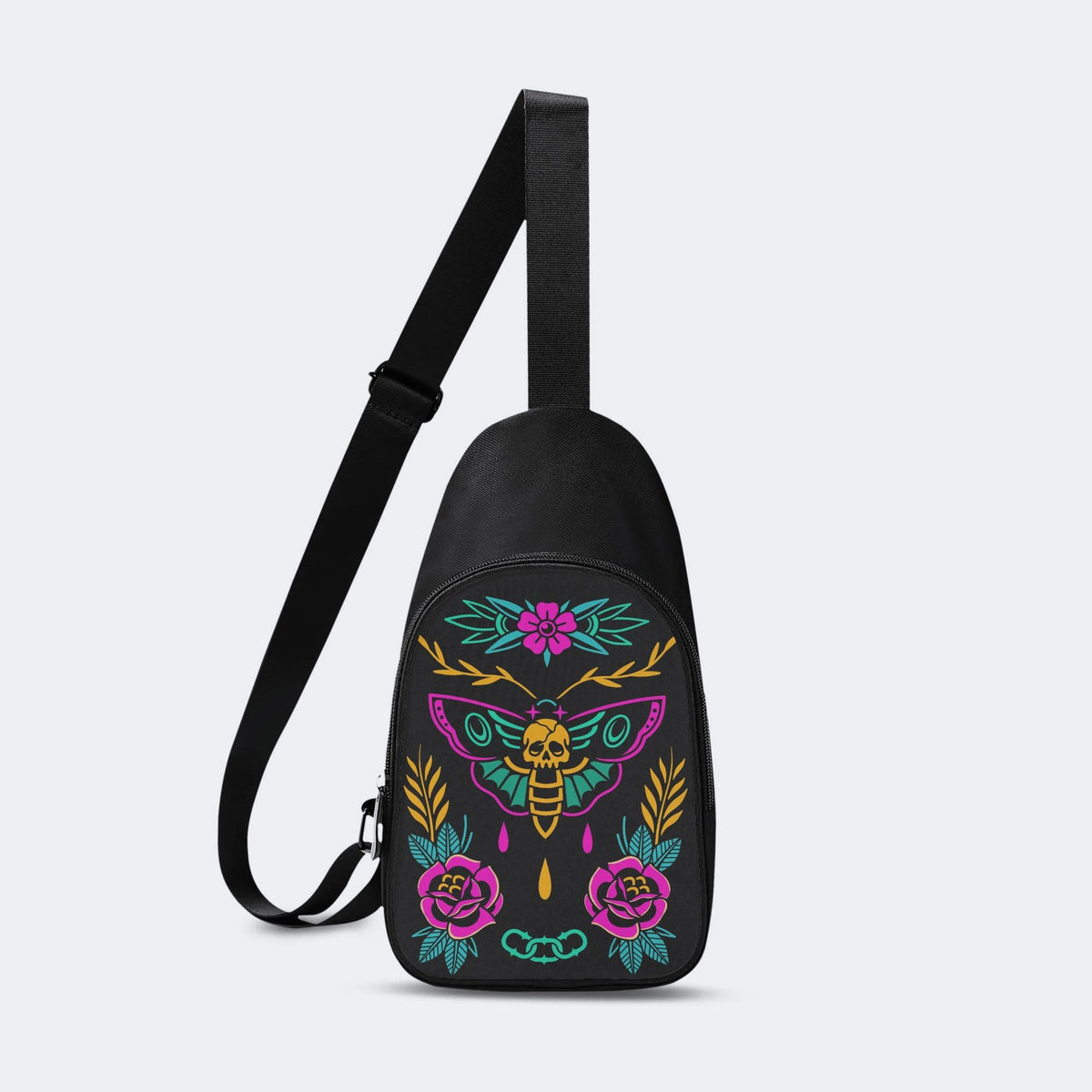 Colorful Death Moth Print - Chest Bag