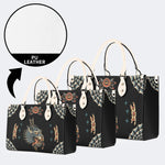 Wolf Vintage Print - Leather Handbag
