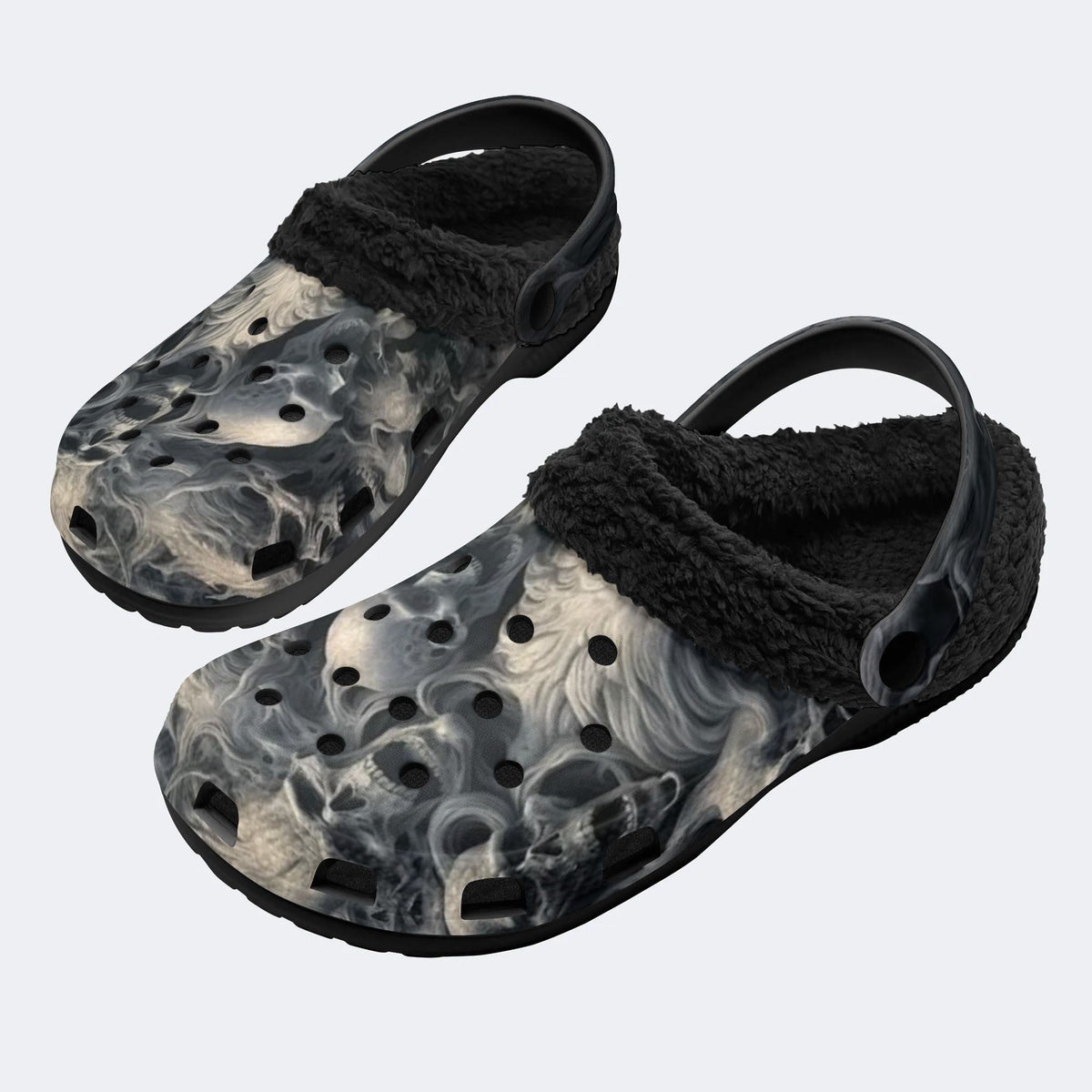 Smoke Skull - Fur Lined Slippers/Sandals