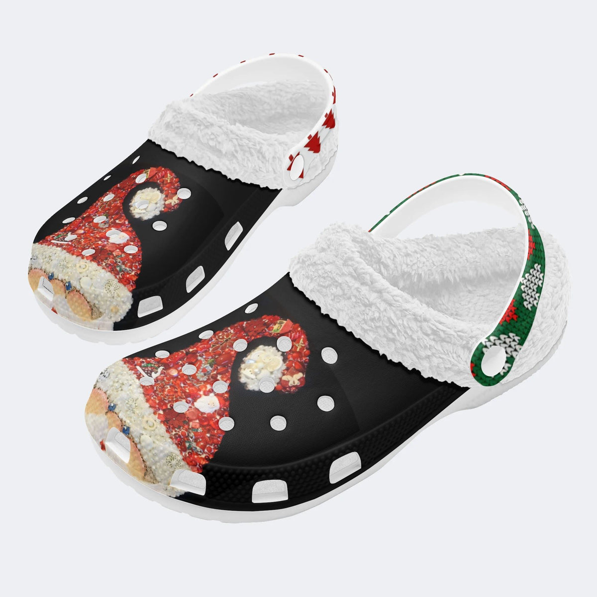 Funny Santa Claus Print - Fur Lined Slippers/Sandals