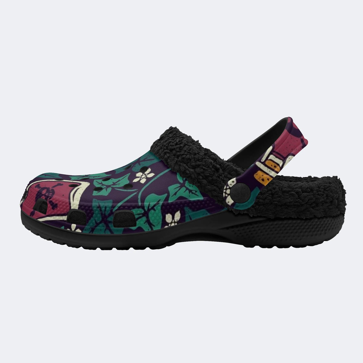 Skull Poison Ivy - Fur Lined Slippers/Sandals