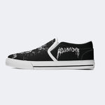 Unisex Black Metal Pinhead Print - Slip On Shoes