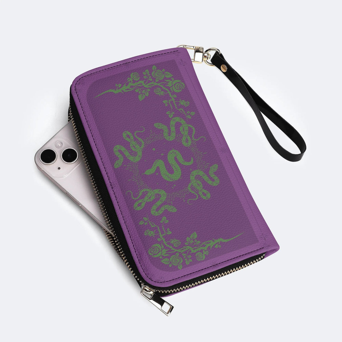 Inscribed Viper Print - Leather Wallet