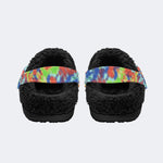 Unisex Ink Print - Fur Lined Slippers/Sandals