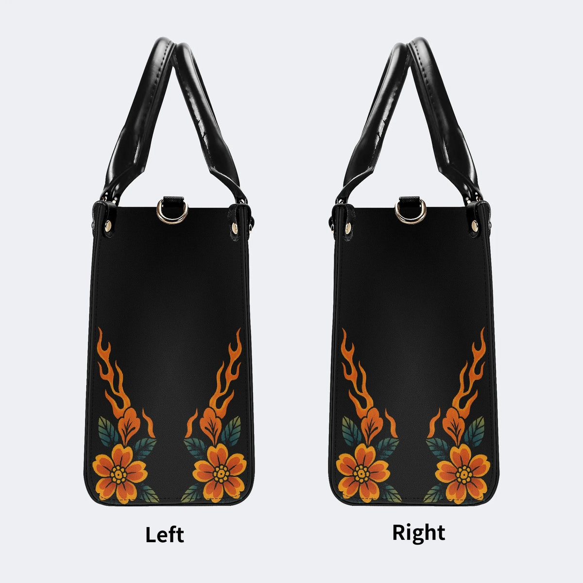 Black Panther Print - Leather Handbag