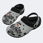 Unisex More Brains Print - Fur Lined Slippers