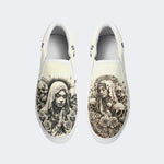 Unisex Skull&Figure&Rose Print - Slip On Shoes