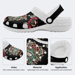 Traditional Frog Print - Fur Lined Slippers/Sandals