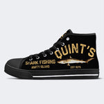 Quint's Shark Fishing Jaws Retro Unisex - High Top Canvas