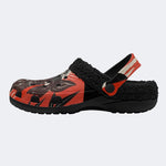 Gothic Hellhound Demon Eye Red Flame - Fur Lined Slippers/Sandals