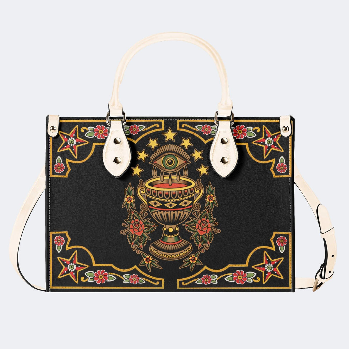 Old School Devil's Eye Print - Leather Handbag