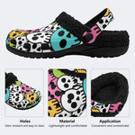 Pop Art Skull Pattern - Fur Lined Slippers/Sandals