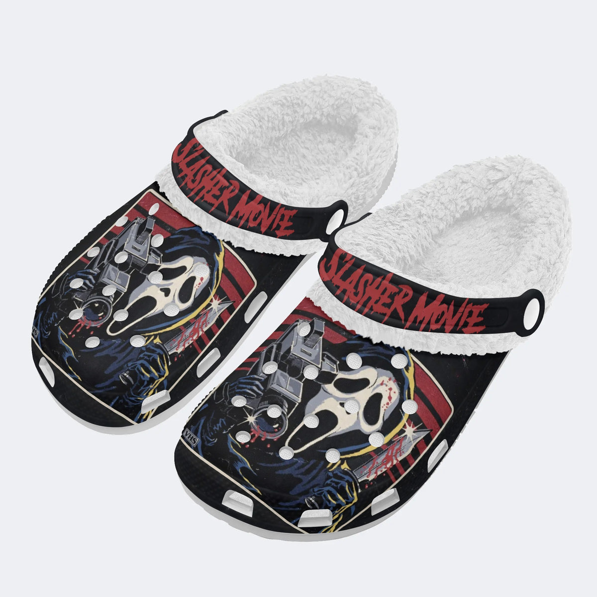 Retro Horror Ghostface - Fur Lined Slippers