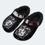 Gothic Punk Portrait Art - Fur Lined Slippers/Sandals
