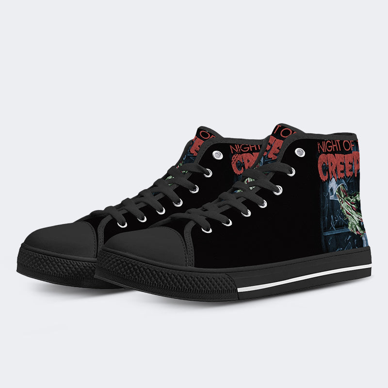 Unisex Vintage Horror Graphic - High Top Canvas