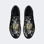 Skull And Butterfly Pattern Print - Slip On Shoes