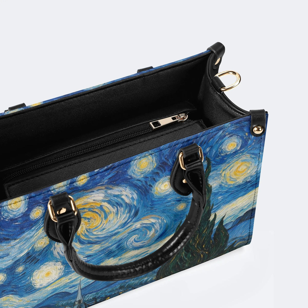 Starry Night Cypress Tree Print Handbag Factory Direct Sales