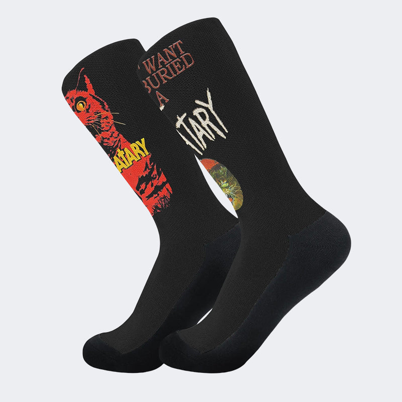 Unisex Retro PET SEMATARY Print - Crew Socks