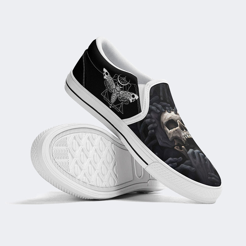 Unisex Skull Horror Print - Slip On Shoes