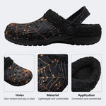 Gothic Golden Spiderweb‑Fur Lined Slippers Sandals