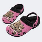 Cat Loaf Unisex Vintage - Fur Lined Slippers/Sandals