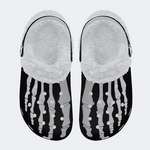 Skeleton Toes Skull Print - Fur Lined Slippers