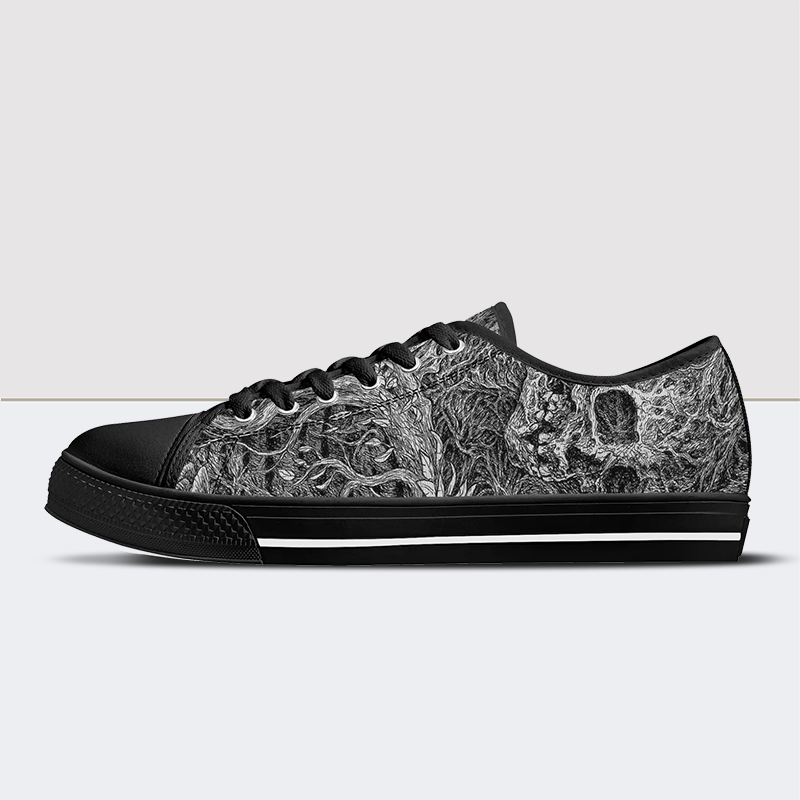 Cover for Caecus Skull Low Top Canvas Shoes