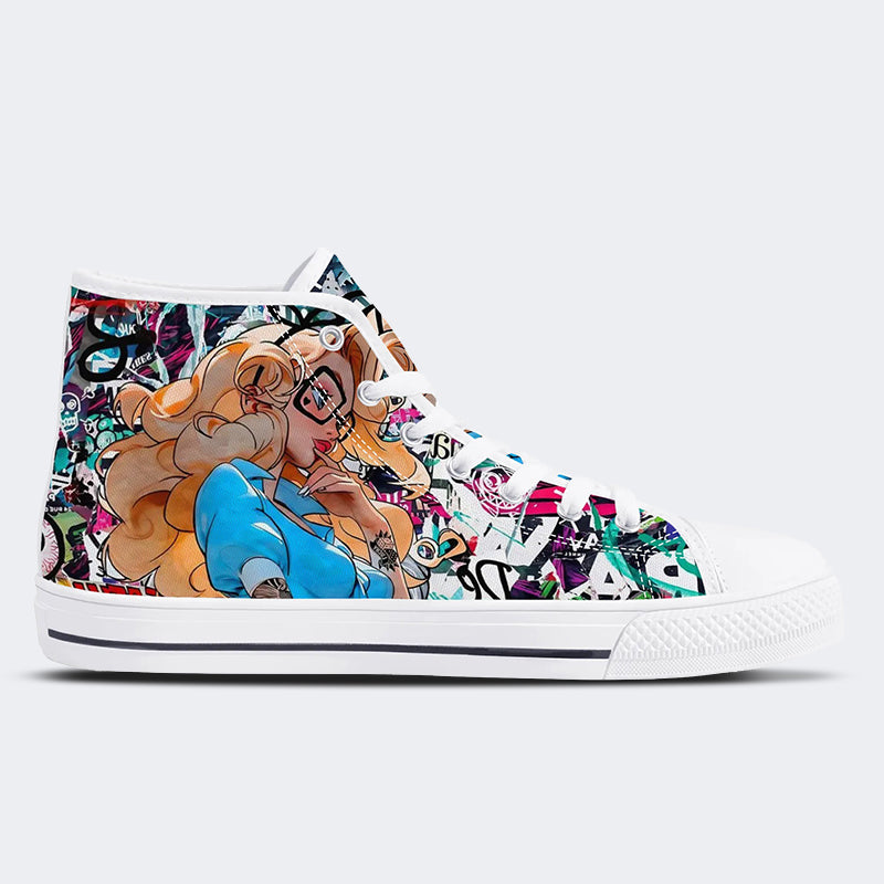 Alice In Wasteland High Top Canvas Shoes