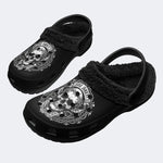 Gothic Chain Skull Art - Fur Lined Slippers/Sandals